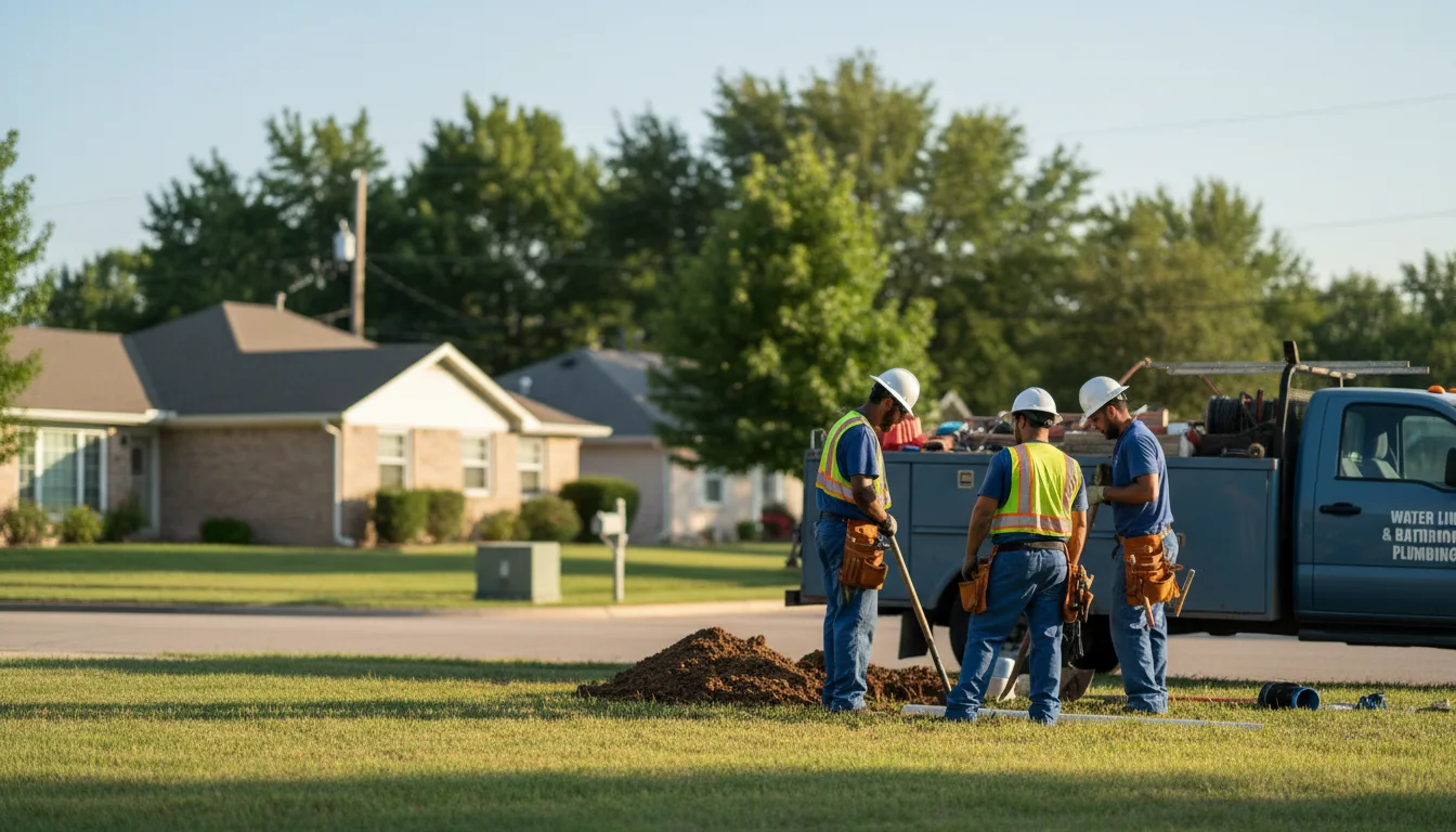 Residential water line and bathroom plumbing service in Waldron, KS
